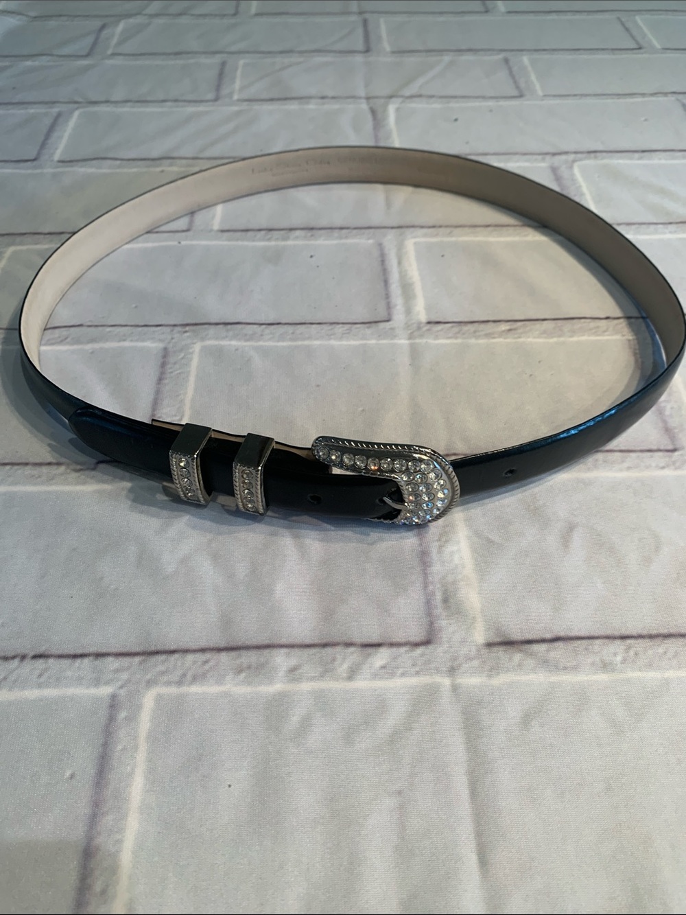 🎉NEW LISTING!🎉Lake Shore Drive Leather Belt with Crystal Buckle
